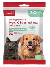 Large Dog Cleaning Wipes x10 Grooming Pet Wet Wipes Extra Strong Fragrance Free Hygienic Bath Bathing Cleansing Pads