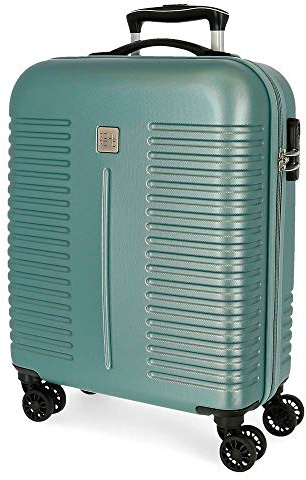 Roll Road India Valise Trolley Cabine Vert 40x55x20 cms Rigide ABS Serrure à combinaison 37L 2,5Kgs 4 roues doubles Bagage à main, Turquoise