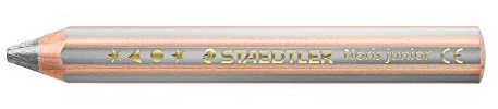 STAEDTLER Noris junior 140 Buntstifte 3 in 1 – Silber, 6 Stück | Dicker Malstift Bunt-/Wachsmal-/Aquarell, bruchsicher – für Kinder – Art.-Nr. 140-81