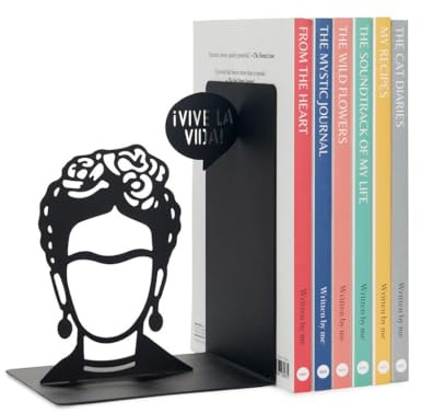 Balvi Buchstütze Frida Schwarz Farbe Buchstütze dekorative Figur mit der ikonischen Frida Eisen 17 cm