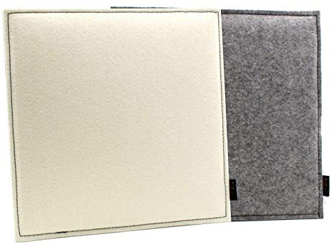 Luxflair Eckiges Filz Wende-Sitzkissen 4er Set in Graumeliert/cremeweiß. Waschbare Sitzauflage mit Füllung für Stuhl und Bank, Outdoor-beständig. Edles Sitzpolster ca. 35x35cm groß
