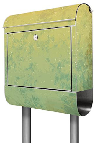 banjado® Briefkasten mit Standfuß Motiv Vintage Messing - Stand Briefkasten Edelstahl mit Zeitungsfach - Postbox/Postkasten A4 Einwurf inkl. Montagematerial & 2 Schlüssel