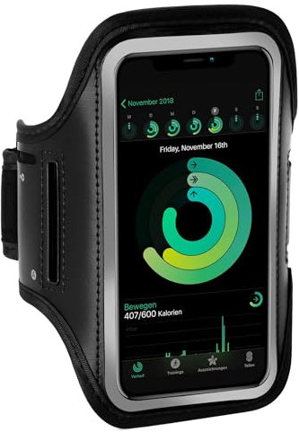 ONEFLOW Workout Case für Samsung Galaxy A50 / A30s Sportarmband zum Joggen mit Touch Fenster, Handy Armband für Sport und Outdoor, Handyhalterung für den Arm, Lauftasche Jogging, Schwarz