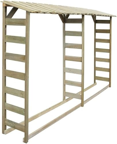 KOIECETA Kiefer KDI Brennholzregal 300x44x176 cm Kaminholzregal Holzunterstand