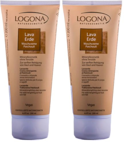 LOGONA Naturkosmetik Lavaerde Waschcreme Patchouli (Packung mit 2)