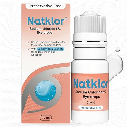 Natklor Sodium Chloride 5% Eye Drops for Corneal Oedema | Hypertonic Saline Drops | Preservative Free Novelia Bottle Technology | 10ml