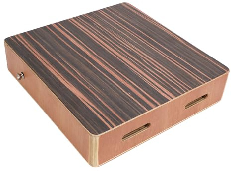 Cajon de voyage, Cajon en bois d'ébène à la tonalité claire et délicate, tambour à main plat, léger et portable, avec courroie ajustable pour l'entraînement quotidien