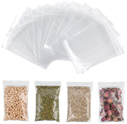 AiQInu Sachet Plastique Transparent 8 x 12 cm, Lot de 100 Sachet Zip Pochon Plastique, Sachets Plastiques Refermables pour Bijouterie, Confiserie, Composants Électroniques