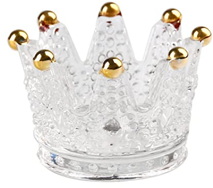 1Pc Crown Ashtray Elegant Glass Crown Candle Holder Home Decor Candle Ash Holder For Home(B)