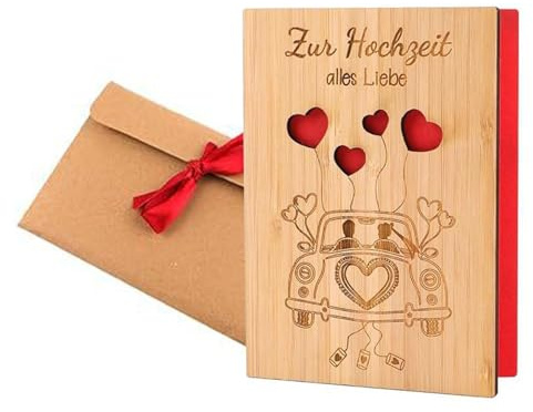 1 Stück Glückwunschkarte Zur Hochzeit, Grußkarte Zur Hochzeit Aus Holz, Gedenkkarte Aus Holz, Hochzeitskarte Aus Holz, Geschenkkarte Zur Hochzeit