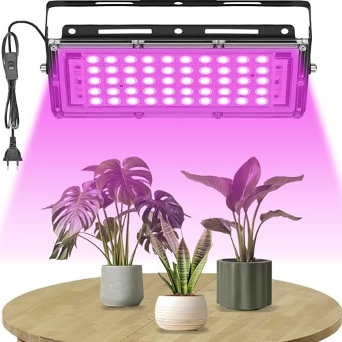 OGVDOE Lamparas de cultivo LED regulable, Grow light Focos LED Cultivo interior Lampara LED Cultivo para plantas de interior, invernadero exterior, vegetales y flores (B)