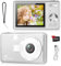 Digital Camera - 1080P FHD 44MP with 2.4 LCD Screen Compact Portable Vlogging Photo Camera with 32gb SD Card 16X Digital Zoom for Kids Teen Students Beginner (Upgrade Silver)