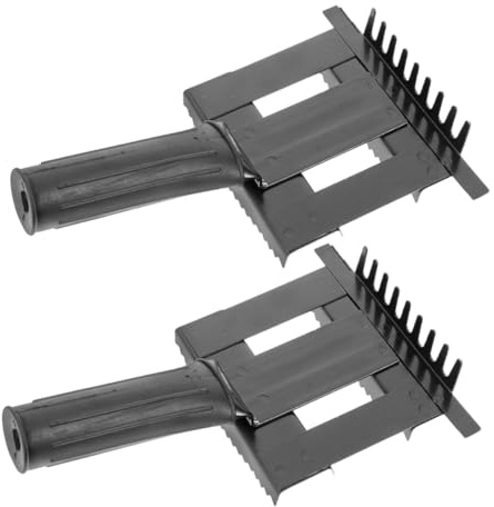 BESTonZON 2stücke Pferdehaarkamm Aus Gummi Und Metall Ergonomischer Griff Leicht Zu Handhaben Entfernung Von Schlamm Und Losem Pferdehaar Geeignet Für Große Nutztiere