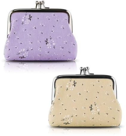 AdiStylinno Coin Purse for Women, PU Leather Weave Texture Coin and Change Wallet, Portable Mini Card Holder Wallet Small Coin Pouch with Kiss Lock for Storing Cards Coin Change Keys (A)