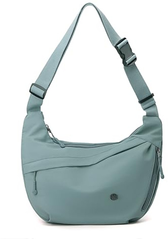 Wafybsre Borsa a mano in nylon a mezzaluna incrociata per donne e uomini, borsa a tracolla da viaggio a spalla media leggera con cinturino regolabile, Celeste., Mittelgroße