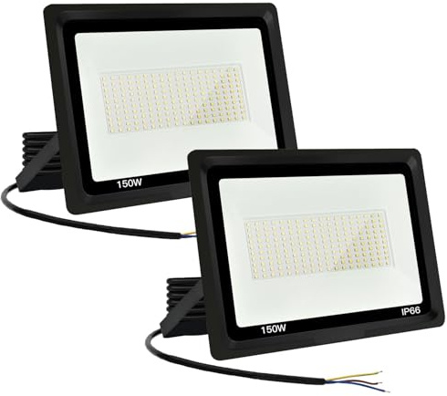 Jefedana Faretti LED per esterni 50W Proiettore LED per esterni 5000LM IP66 impermeabile Faro proiettore LED 3500K bianco freddo Floodlight per casa, garage, patio, terrazza, campo (2pcs)