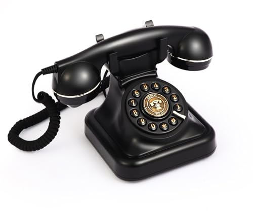 Audio Guest Book Wedding Phone, Audio Guest Book Record Customized Audio Messages Guest Book Alternatives Classic Retro Phone for Parties Birthdays Rentals Confessions Special Occasions(Black)