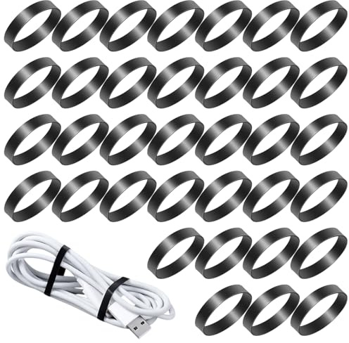 100 stycken silikongummiringar breda, 25 mm tjockt gummiband svart, halkfria små gummiband, tjocka återanvändbara platta buntband runda gummiringar små för tråd och kabellindade buntar