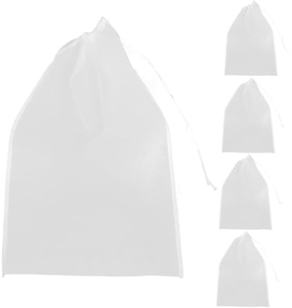 Ipetboom 5 pièces Filtre Réutilisables Maille Fine Mesh pour Lait de Noix Jus Soja et Vin Poche Filtrante Mousseline Polyvalente