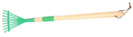 Gogogmee Rastrillo Jardín Desmontable para Mango Madera Ergonómico Resistente Hierro Accesorio Exterior Verde para Aire
