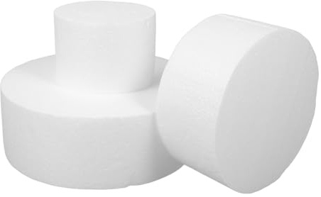 VILLCASE 3 Pezzi Modelli Torta in Schiuma Leggera per Decorazione e Pratica Basi Polistirolo Rotonde per Accessori Dolci e Scenografie