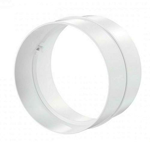 Vents 200mm Ducting Connector | Straight Plastic Coupler For Joining 8-Inch Round Pipe In Bathroom, Kitchen And Domestic Ventilation Systems.