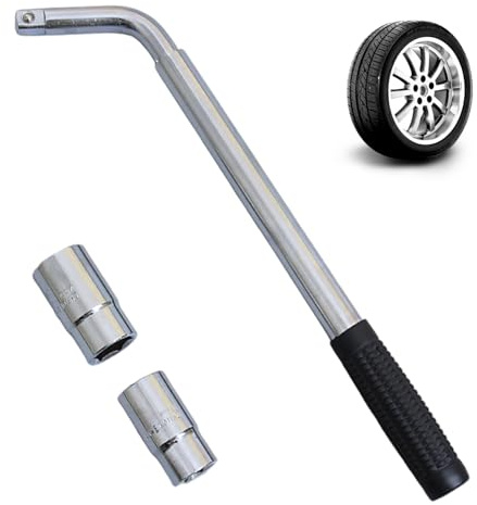 Rachlicy Outil de retrait d'écrou de roue, jeu clés télescopiques pour enlever les écrous roue avec douille 17/19 mm et 21/23 mm pour roues automobiles
