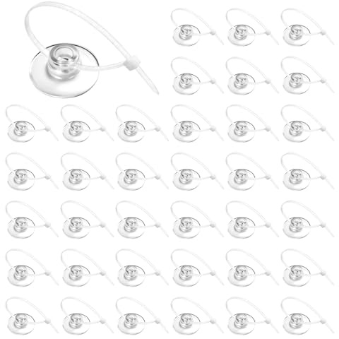 40 Pcs Aquarium Suction Cups with 40 White Cable Suction Cup Ties Fish Tank Accessories for Fish Tank Aeration Setup Binding Moss Holding Airline Tubing Shrimp Nests Reptile Hammocks Fairy Lights