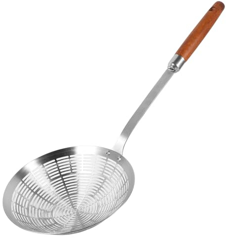 ELAYARD Cucchiaio Scolapasta Grande in Acciaio Inox 304 Impugnatura Ergonomica Colino per Cibi Fritti e Pasta Utensile da Cucina Resistente al Calore per Verdure Carne e Uova in