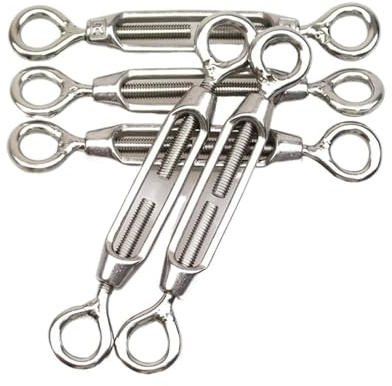 Drahtspanner Silber 304 Edelstahl Auge & Spannschloss M4/M5/M6 Einstellbare Draht Seil Spanner(M6,10PCS)