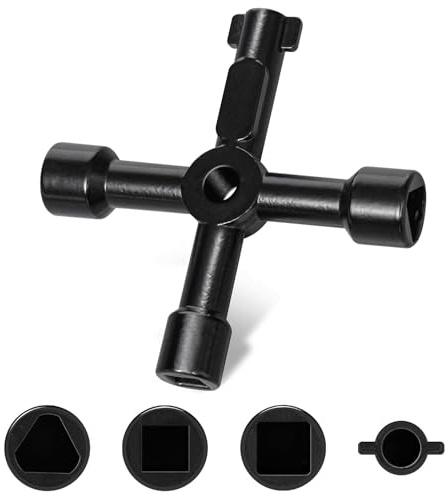CARAGO Radiator Key Meter Box Key for UK Gas Electric Meters, Gas Key 4-Way Utility Key Triangle, Square, Panel Key for Electric Cupboard Cabinet Multi-Functional