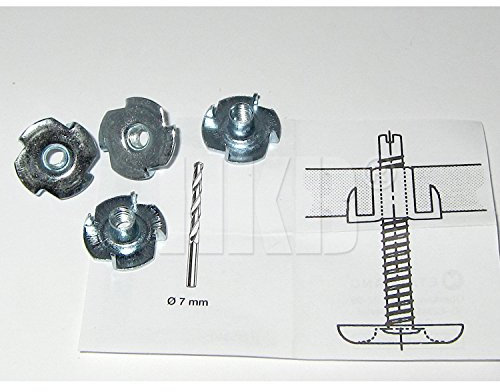 HKB ® 4 Stück Einschlagmutter M5 x 8 mm, Stahl verzinkt, Hersteller Metafranc, Artikel-Nr. 0360686