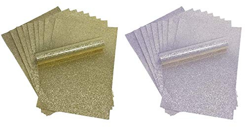 20 x A4 Glitzer papier, silber- und goldfarben, funkelnd, weich, nicht fusselnd, dick, 150 g/m², 10 Blatt pro Packung