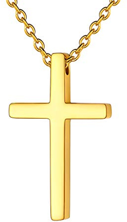 Suplight Cross Necklace, Personalized Jesus Jewellery for Women Men, 925 Sterling Silver/Stainless Steel