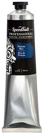 Speedball 5oz 140ml Professional Phthalo Blue, Water-Miscible, Oil-Based Printmaking Ink, Lightfast Pigments, for All Kinds of Relief Printing, Ideal for Lino Cutting, OSFA.