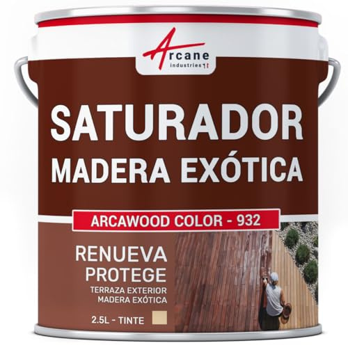 Saturateur Bois Exotique Hydrofuge Terrasse 2.5 L Naturel - Incolore | Hydrofuge Terrasses et Bois Exotiques, Nourrit en Profondeur, Incolore ou Teinté, Protège des Uv - Arcane Industries