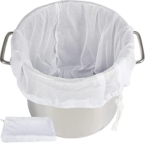 LL LLSW SHOP 2 Pack Extra Large (26 x 22) 250 Micron Fine Mesh Infusion Bags for Fruit Cider, Apple, Grape, Wine, Wine Press with Drawstring (2 Pack, 22 x 26 Inch)
