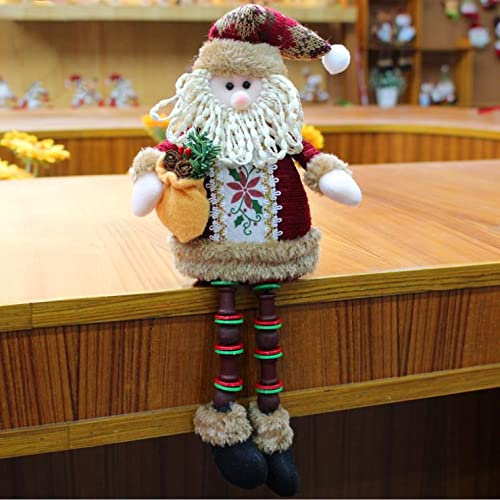 Sitting Figure Santa Claus Christmas Snowman Reindeer Figure Doll Xmas Father Decoration Home Indoor Ornaments Christmas Decor Family Party Gift Table Fireplace Decor Props Red 32 * 13CM
