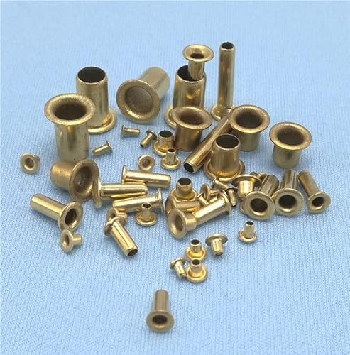 [M0.9 M1.3 M1.5 M2 M2.5 M3 M4 M5 M6] GB876 Rohrnieten Doppelseitige Leiterplatten-Leiterplattennägel Kupfer-Hohlnietmuttern-Durchmesser M1.7 100 Stück, Länge 7 mm