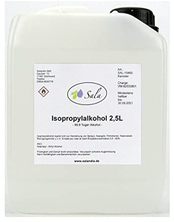 Sala Isopropylalkohol 99,9% Isopropanol 2,5 L 2500 ml Kanister