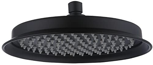 Matte Black 9 Inch Round Rain Shower Head, High Pressure Rainfall Showerhead Vintage Thickness Stainless Steel Shower Heads with Silicone Nozzle - Bath Modern Flexible Overhead