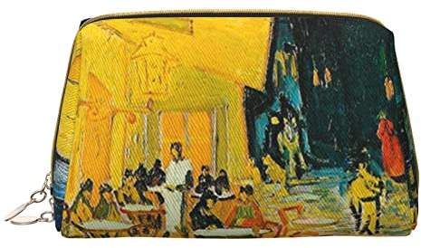 Sac à main en cuir pour femme avec fleurs roses et papillons, Café terrasse la nuit., Taille unique