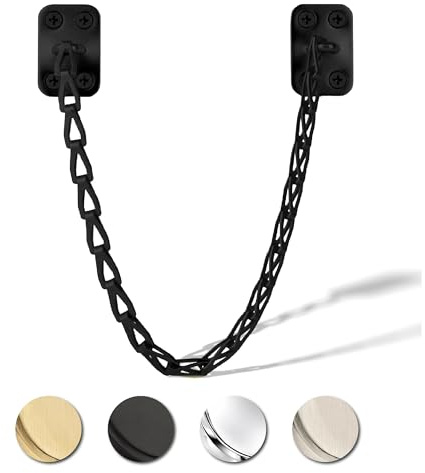 MEGA HANDLES Transom Door Chain 12-Inch, Door Chain Stopper for Transom Windows, Cabinet Door Restraint, Chain Lid Support, Durable Transom Window Hardware for Enhanced Safety - Matte Black