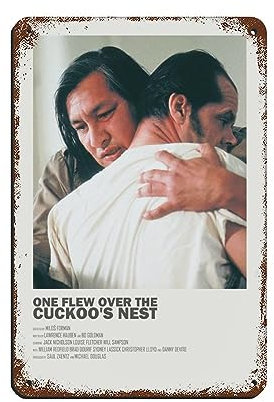 KOURT Filmplakat One Flow Over The Cuckoo's Nest, minimalistisches Filmplakat, Blechschild, Vintage-Stil, Metall, Pub, Club, Café, Bar, Zuhause, Wandkunst, Dekoration, Poster, Retro, 20 x 30 cm