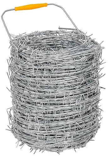 VOSS.farming Stacheldraht verzinkt, 100m, 1,6mm, Draht, Weidedraht Rolle, Drahtzaun, Weidezaun, Wildzaun, Sicherung von Zäunen, Grundstücken