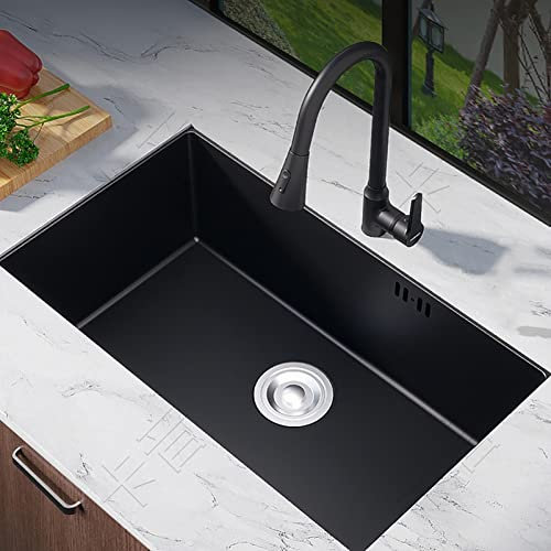 Spülen Unterbau-Küchenspüle, Einzelbeckenspüle, kommerzieller herunterziehbarer Wasserhahn und Seifenspender, Drop-In-Barspüle, Küchenspüle aus Edelstahl, herunterziehbarer Wasserhahn