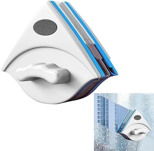 tongfeng Essuie-glace magnétique pour vitres – Essuie-glace magnétique double face – Outils de nettoyage magnétiques réglables – Outils de nettoyage triangulaires pour fenêtre