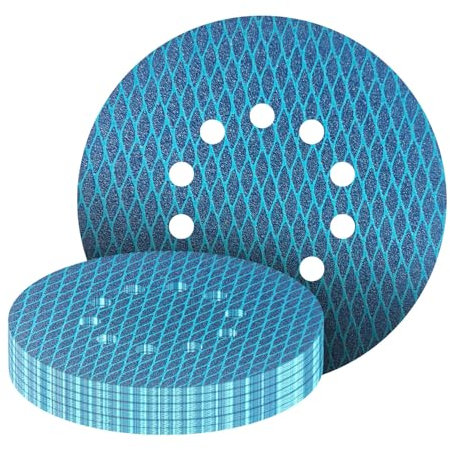 GZKTY Dischi Abrasivi 225mm, 25 Pezzi, 10 Fori, Grana 40 60 80 120 240, Giraffa levigatrice per cartongesso/muro/legno