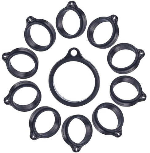 GORGECRAFT 50Stk Anti-Verlust-Silikon-Gummi-Ringe 20mm Durchmesser Schwarz Nicht Verlorene O-Ringe Vielseitig Einsetzbar Verstellbarer Halter Anhänger Für Halskette Schlüsselband Stifte Gerät