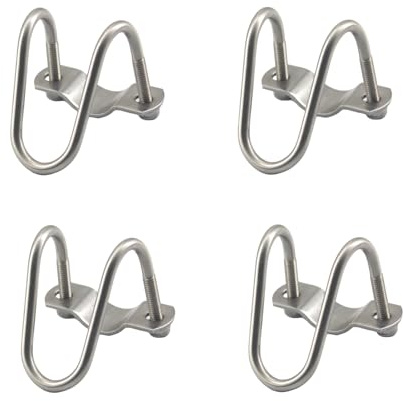 M6 x 25 x 32 Edelstahl-Rohrschelle, doppelte U-förmige Schraube, Kreuzrohrschnalle, Crossover-Klemmen, 4 Stück